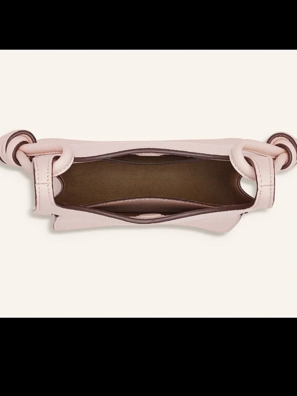 MCM Pale Pink Leather Mini Himmel Hobo Crossbody Bag